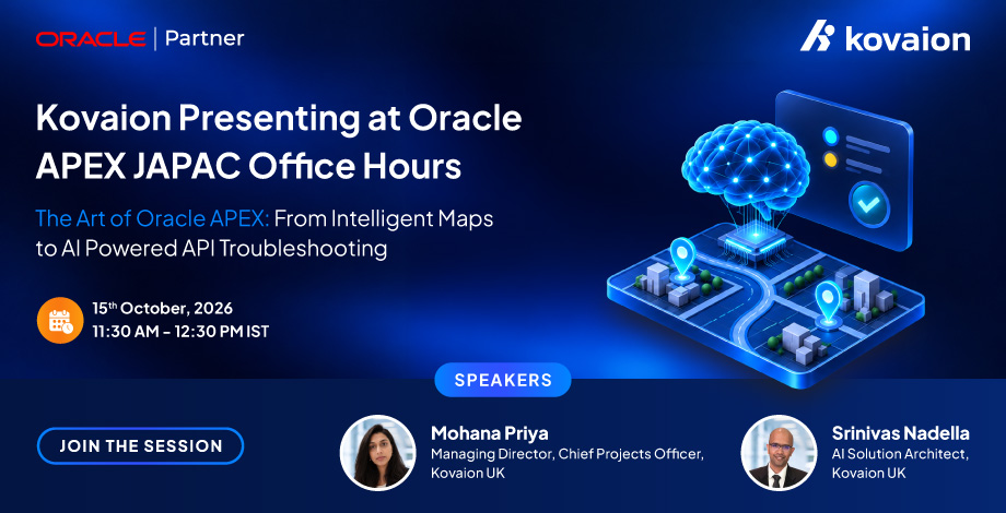 Kovaion Presenting at Oracle APEX JAPAC Office Hours