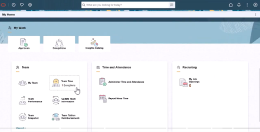 Team Time Dashboard for Managers and Card Traversal in PeopleSoft HCM Image 55