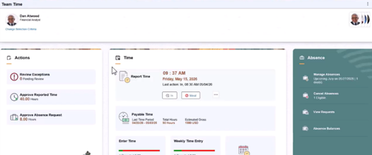 Team Time Dashboard for Managers and Card Traversal in PeopleSoft HCM Image 55