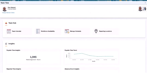Team Time Dashboard for Managers and Card Traversal in PeopleSoft HCM Image 55